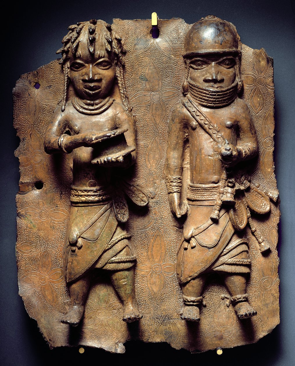 Benin Plaketi, Oba'nın mistik gücünü güçlendirme ritüeli, Nijerya (pirinç) by School African