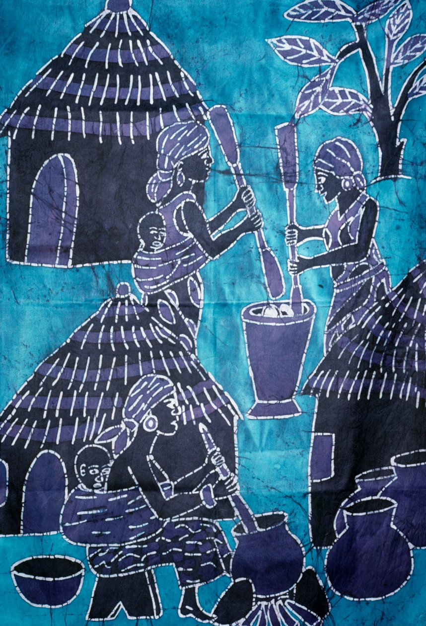 Batik tekniği kullanılarak yapılan kumaş, Togo el sanatları by School African