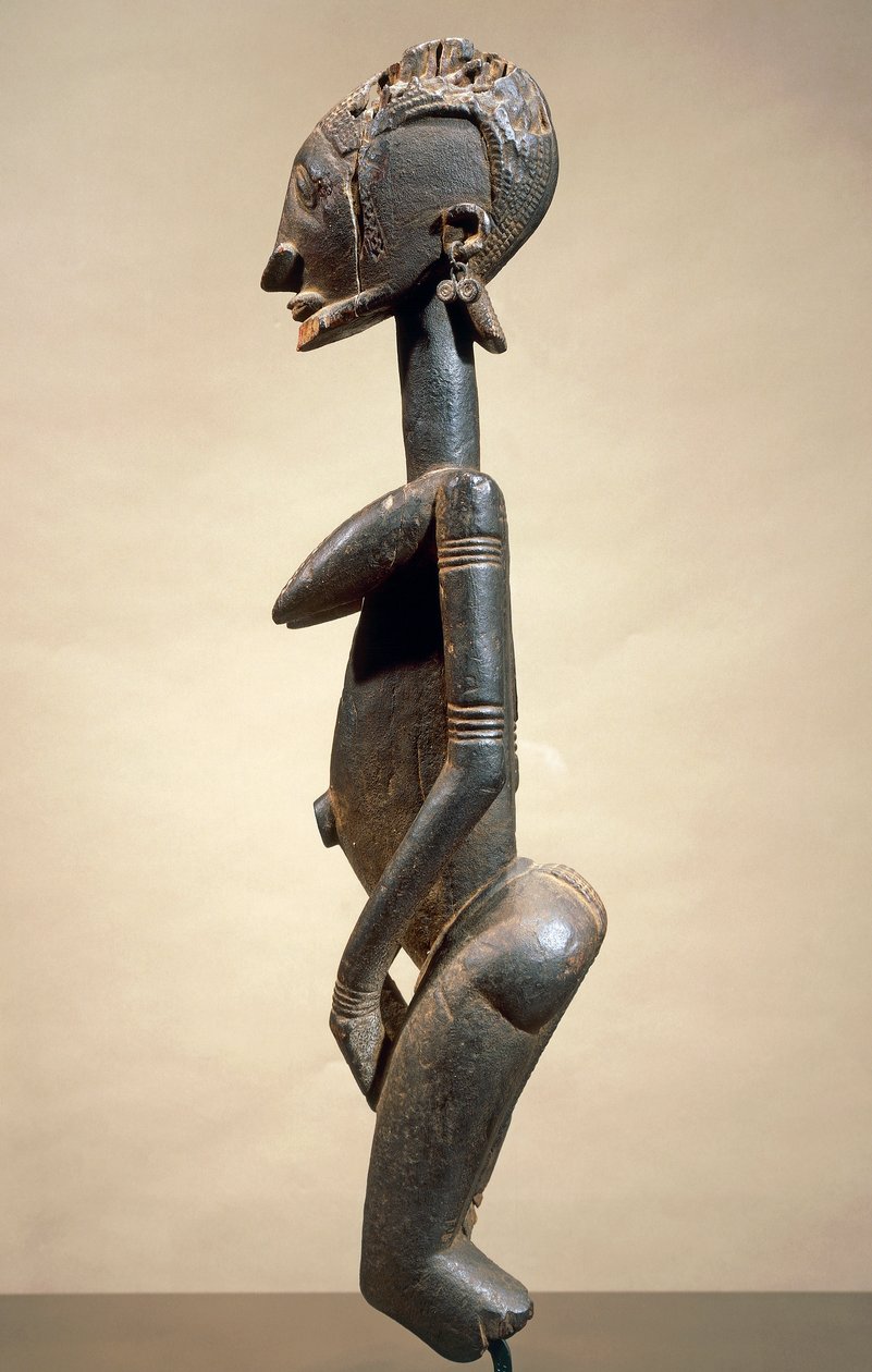 Ahşap ve metal heykel, Usta tarafından çekik gözler, yükseklik 59 cm, Dogon kabile sanatı Mali by School African