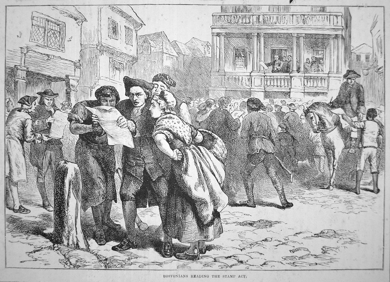 Damga Yasasını okuyan Bostonlılar by School American