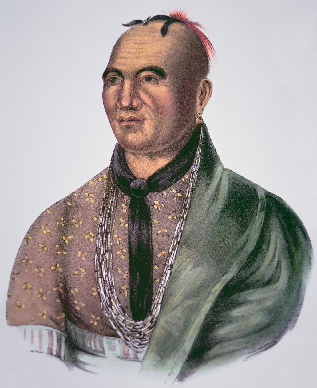 Joseph Brant (1742-1807) Mohawkların Şefi (renkli taş) by School American