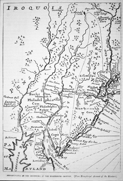 18. yüzyılın başında Pennsylvania Haritası, Humphrey