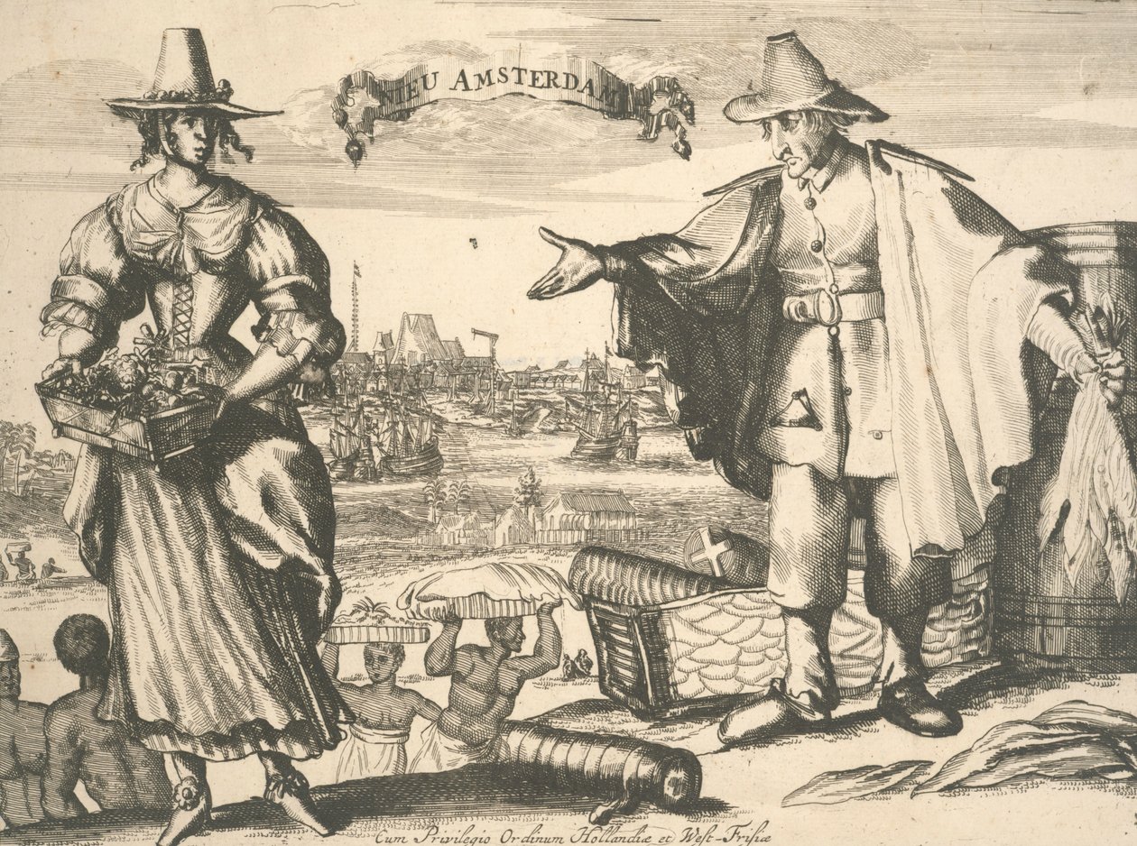 Yeni Amsterdam (gravür) by School American