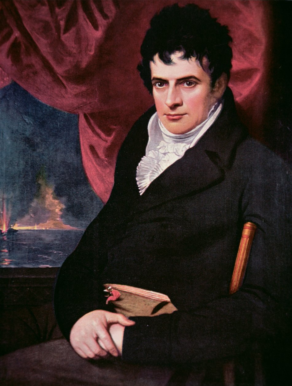 Robert Fulton (1765-1815) (tuval üzerine yağlı boya) by School American