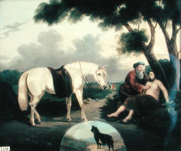 The Good Samaritan (tuval üzerine yağlı boya) by School American