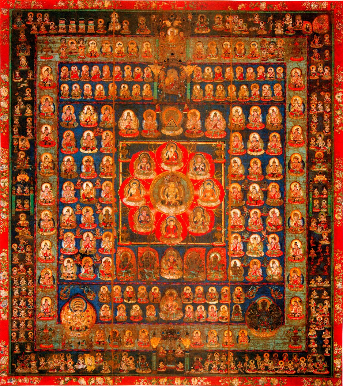 Budizm: mandala taizokai (Garbhadhatu) matrisin Dünyası hakkında dedi - ipek üzerine anonim guaj, 8.-9. yüzyıl Dim 187x164.3 cm To-Ji Kyoto, Japonya by School Asian