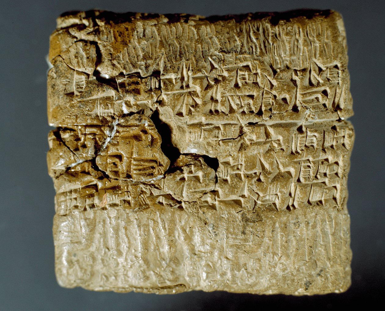 Asur uygarlığı: iki gümüş madeninin üretimiyle ilgili çivi yazılı karakterlerden oluşan oyulmuş kutu. İstanbul, Arkeoloji Müzesi by School Assyrian