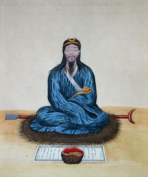 Tövbekar bir Bonze, c.1785 (kağıt üzerine suluboya) by School Chinese