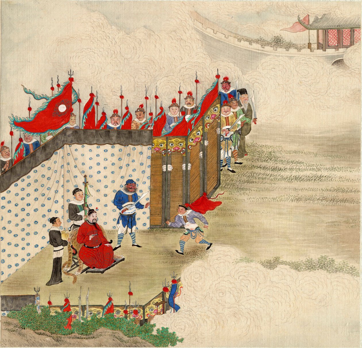 Çin sanatı: 1820 dolaylarında Çin okulundan ipek üzerine bir haberci Tempera alan Çinli bir prens Boyut 24.6x23,7 cm Özel koleksiyon by School Chinese