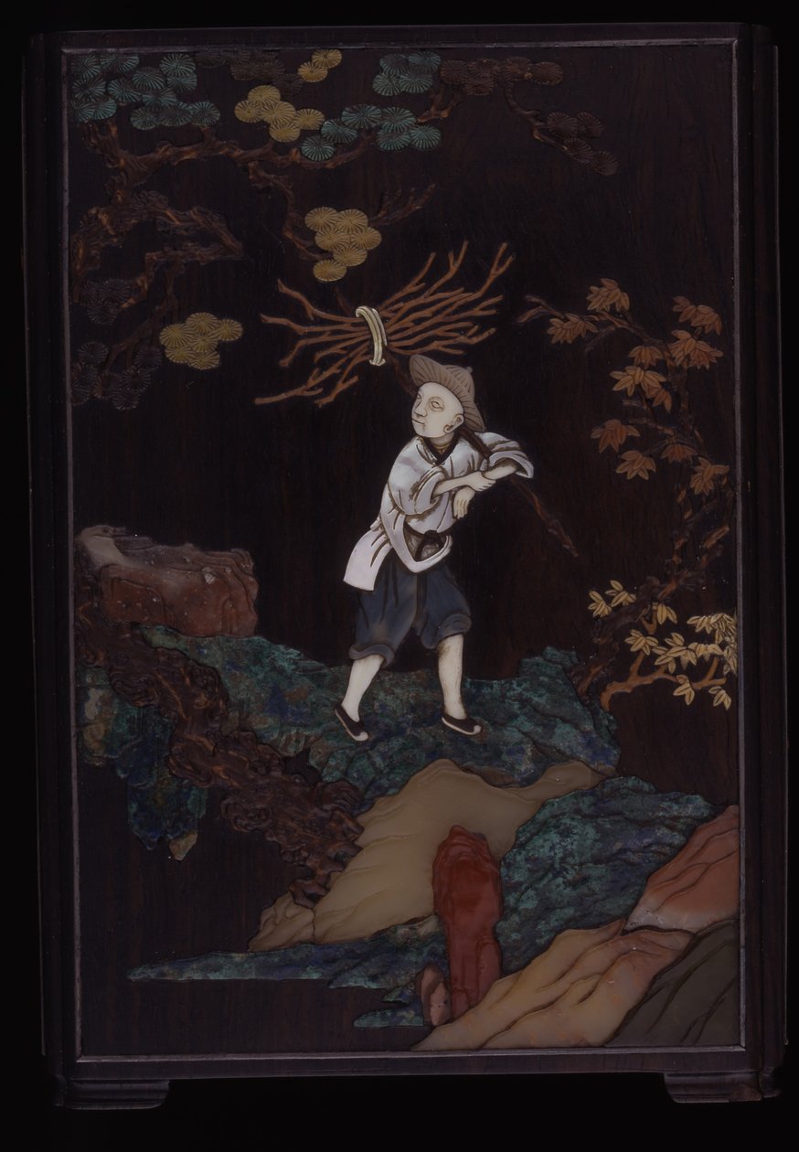 Country Pursuits Sahneli Çalı Çömleği (zitan ağacından çeşitli kakmalar) by School Chinese