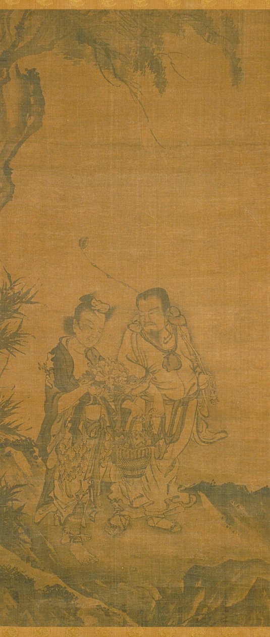 Daoist Ölümsüzler (ipek üzerine mürekkep) by School Chinese