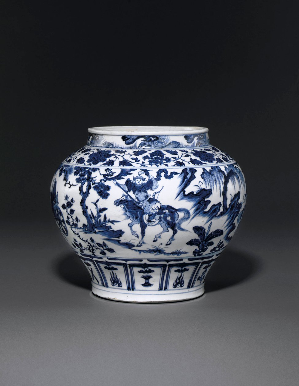 Son derece nadir ve önemli mavi ve beyaz kavanoz, Guan Yuan Hanedanlığı, 14. yüzyıl ortası (seramik) (ayrıca bkz. 469089 - 469092) by School Chinese