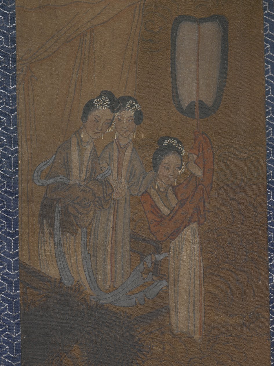Alayda Beş Kadın (ipek üzerine mürekkep ve renkli) by School Chinese