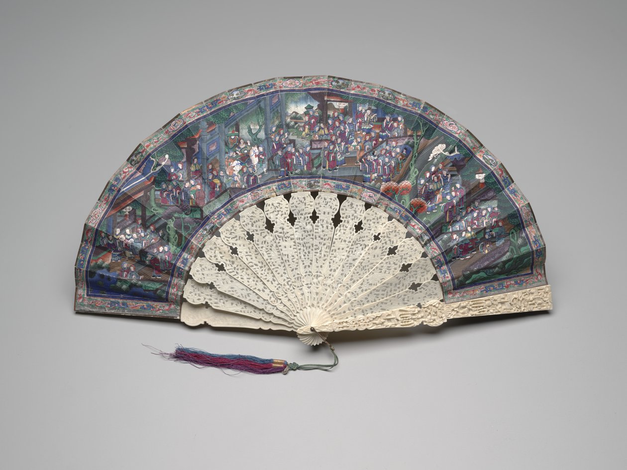 Çin mahkemesinden bir sahne ile katlanır fan by School Chinese