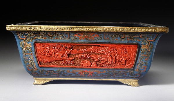 Jardiniere, Qianlong dönemi (1736-95) (cilalı ahşap) (ayrıca bkz. 272176) by School Chinese
