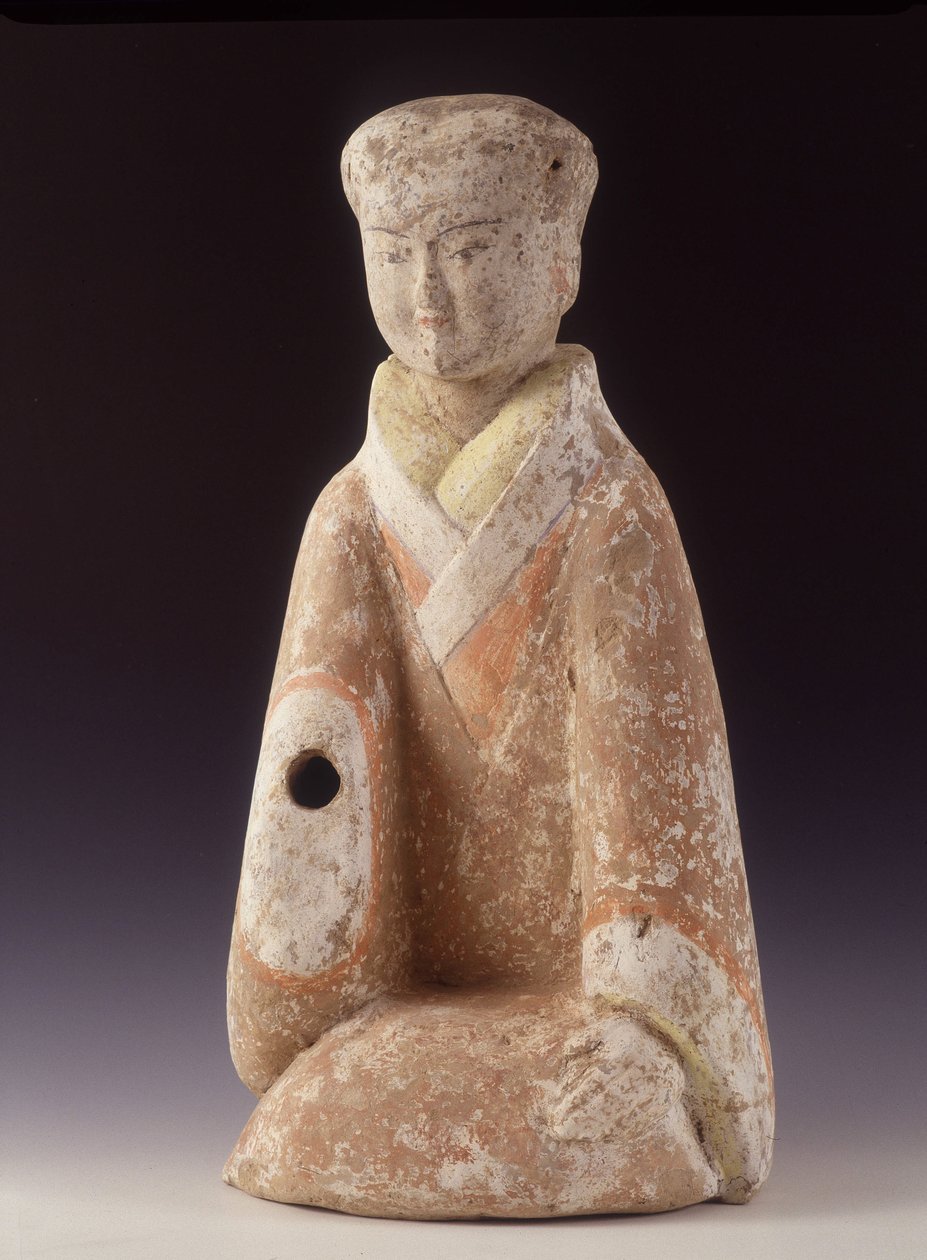 Mahkeme Hanımı. Çin, Batı Han dönemi (206 AV - 220 AD), 60 cm Y. Terracotta heykelciği. by School Chinese