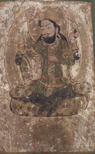 İpek Tanrısı Roustem, Çin Türkistanı, MÖ 6-7. yy (ahşap panel üzerine resim) by School Chinese