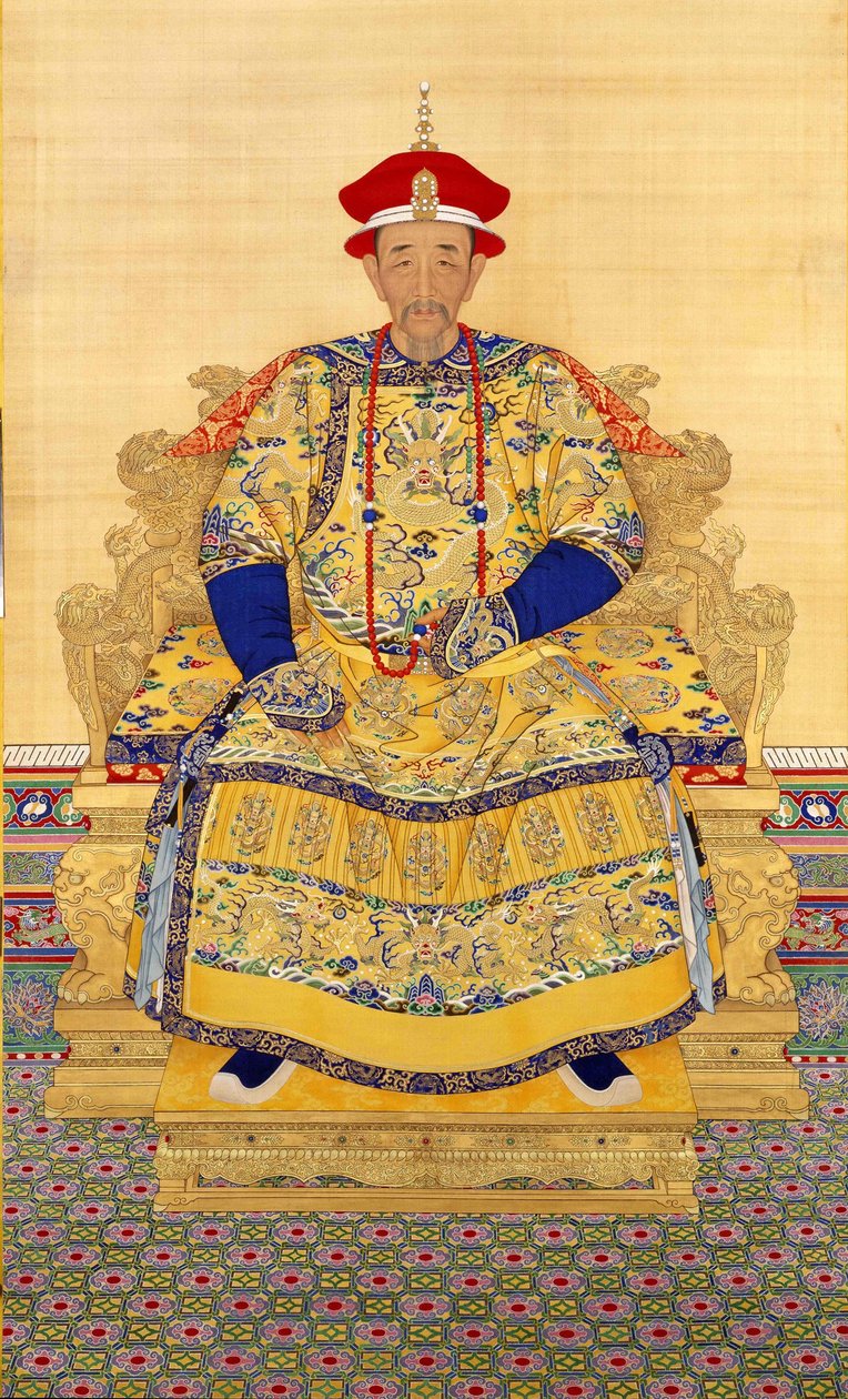 Kangxi İmparatoru (1654-1722), Çinli Usta, 18. yüzyılın ilk üçte biri. - Kumaş üzerine mürekkep ve renk - Saray Müzesi, Pekin by School Chinese