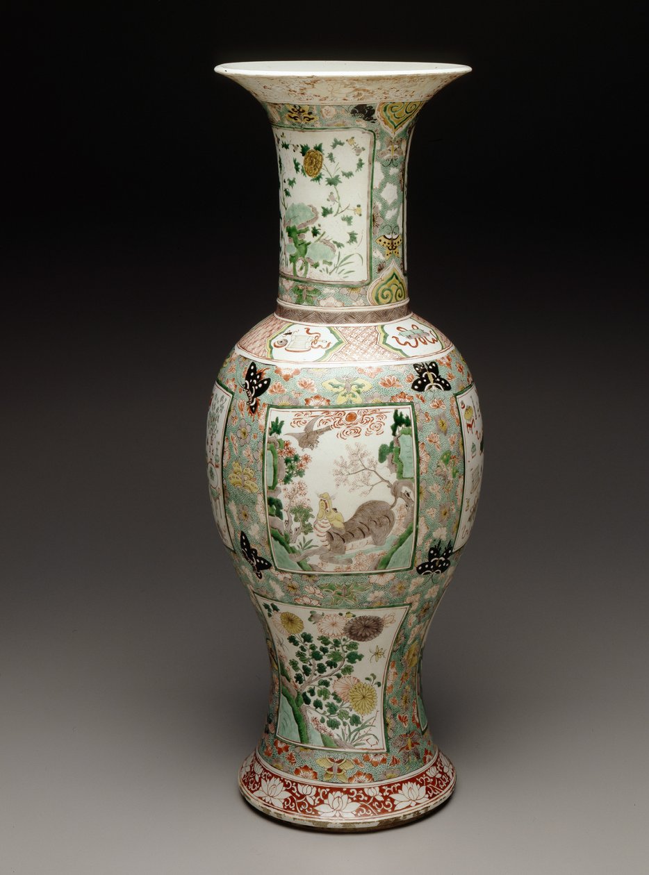 Vazo, c.1700 (porselen ve emaye) by School Chinese