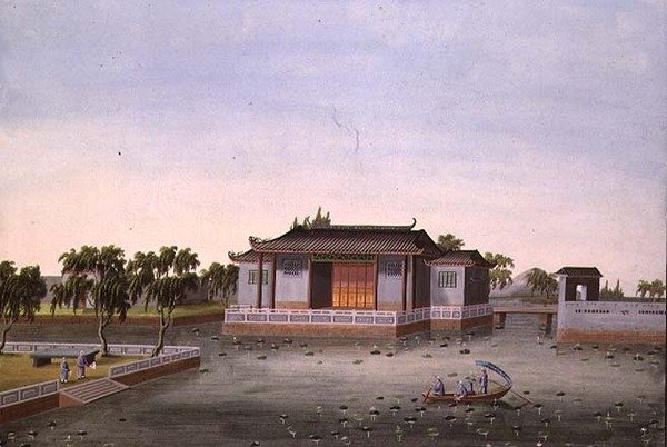 Water Garden, c.1820-40 (kağıt üzerine suluboya) by School Chinese