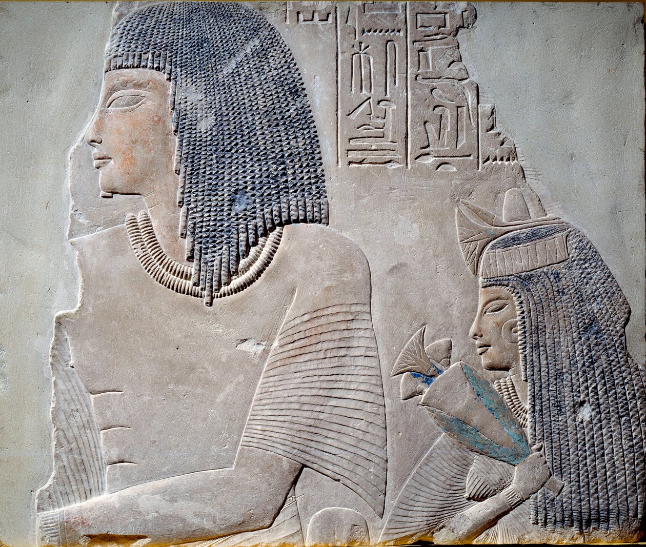 Art Egypt: Ieneminet ve eşi Takha. 18. hanedanın Yeni İmparatorluk döneminin freski (MÖ 14. yüzyıl). Paris, Louvre Müzesi by School Egyptian