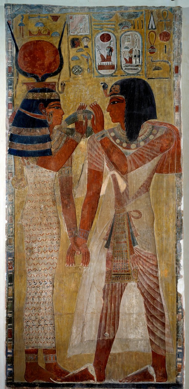 Eski Mısır Sanatı: Kral I. Sethi ve tanrıça Hathor, I. Sethi