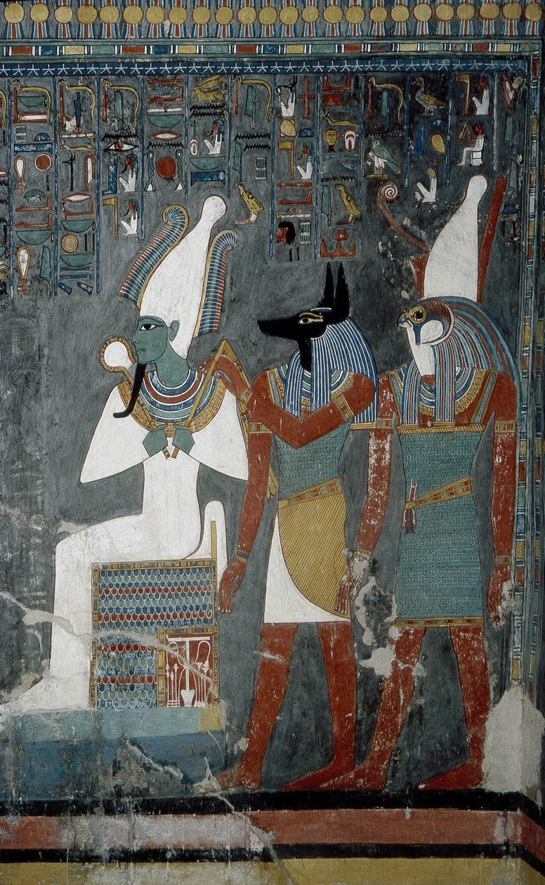 Luxor, Thebes: Krallar Vadisi, Horemheb#39;in mezarı (-1343 - -1314), üzerinde tanrıça İsis#39;in göründüğü Mısır firavunu. by School Egyptian