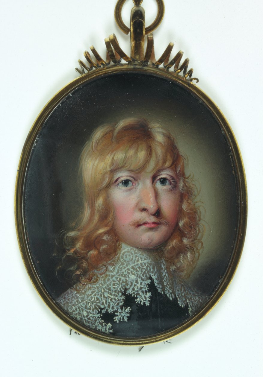 William Cavendish adında bir bey (fildişi üzerine suluboya) by School English