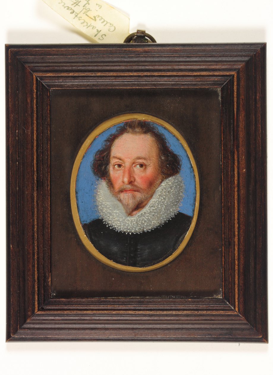 William Shakespeare adında bir bey (parşömen üzerine suluboya) by School English