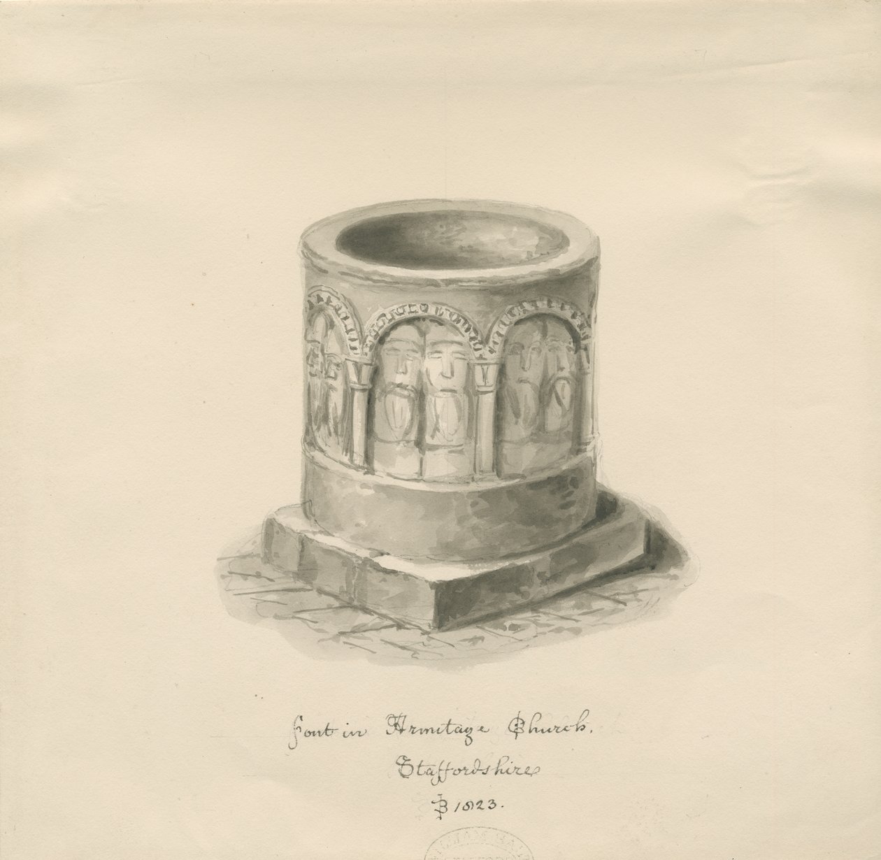 Armitage Kilisesi - Güney Kapısı: gravür, nd [?1823] (baskı) by School English