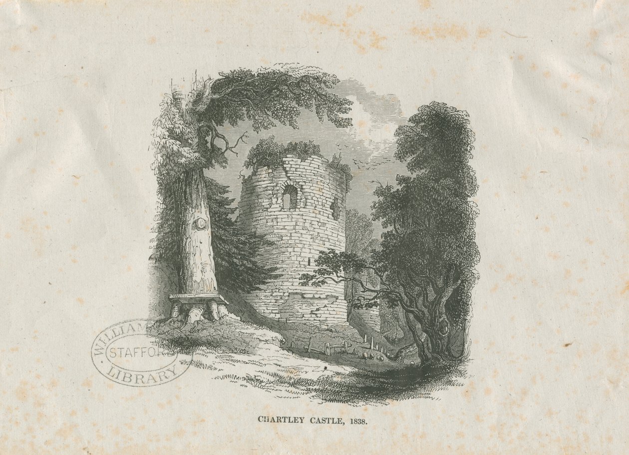 Chartley Kalesi: gravür oyma (vinyetli) by School English