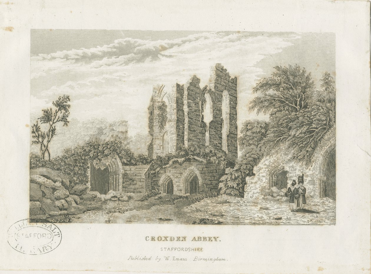 Croxden Abbey: çelik gravür, nd [19. yüzyıl] (baskı) by School English