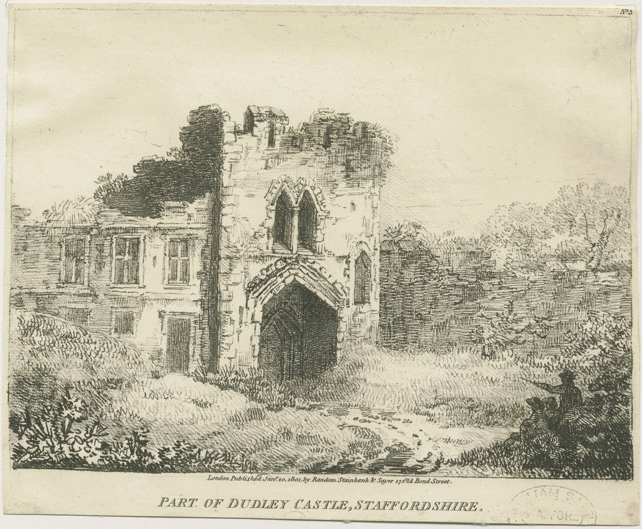 Dudley Kalesi - Kapı Evi: litografi, nd [c 1801] (baskı) by School English