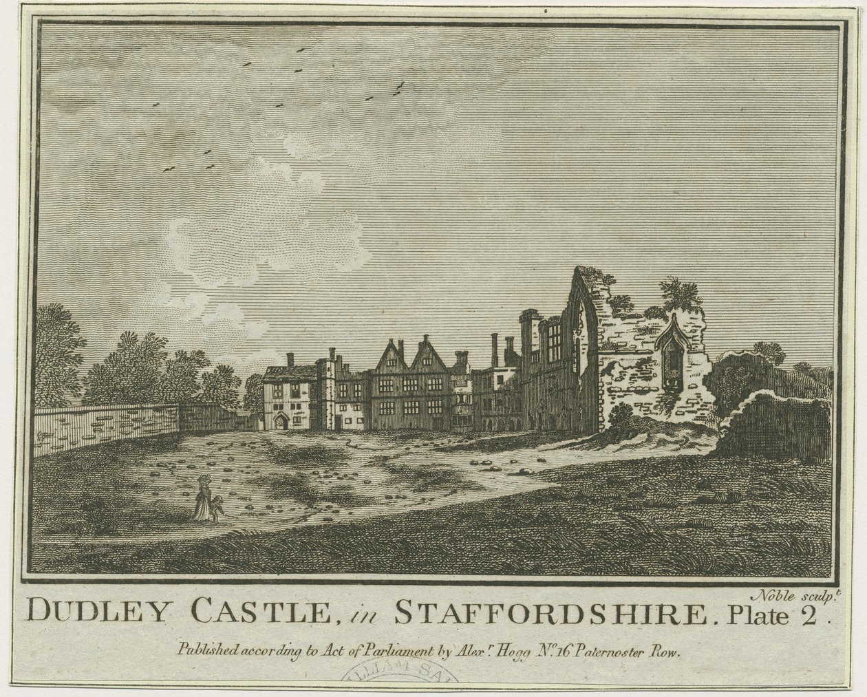 Dudley Castle - The Keep: bakır levha gravür, [14 Nis 1775] (baskı) by School English