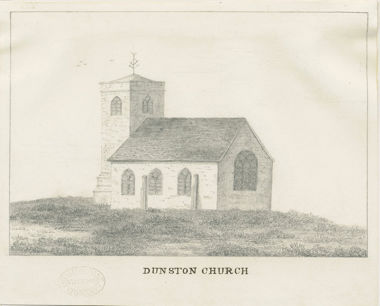 Dunston Kilisesi: karakalem, nd [?19th Century] (çizim) by School English