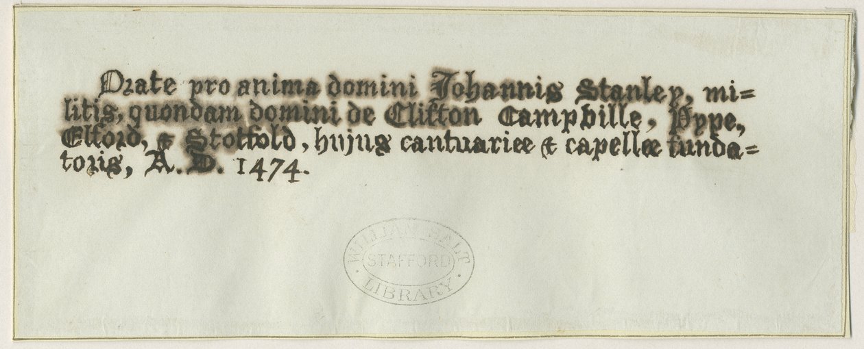 Elford Kilisesi - Sir John Stanley