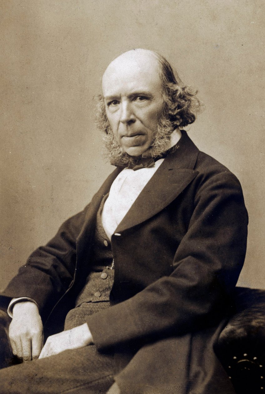 Herbert Spencer, c. 1890 (s/b fotoğraf) by School English