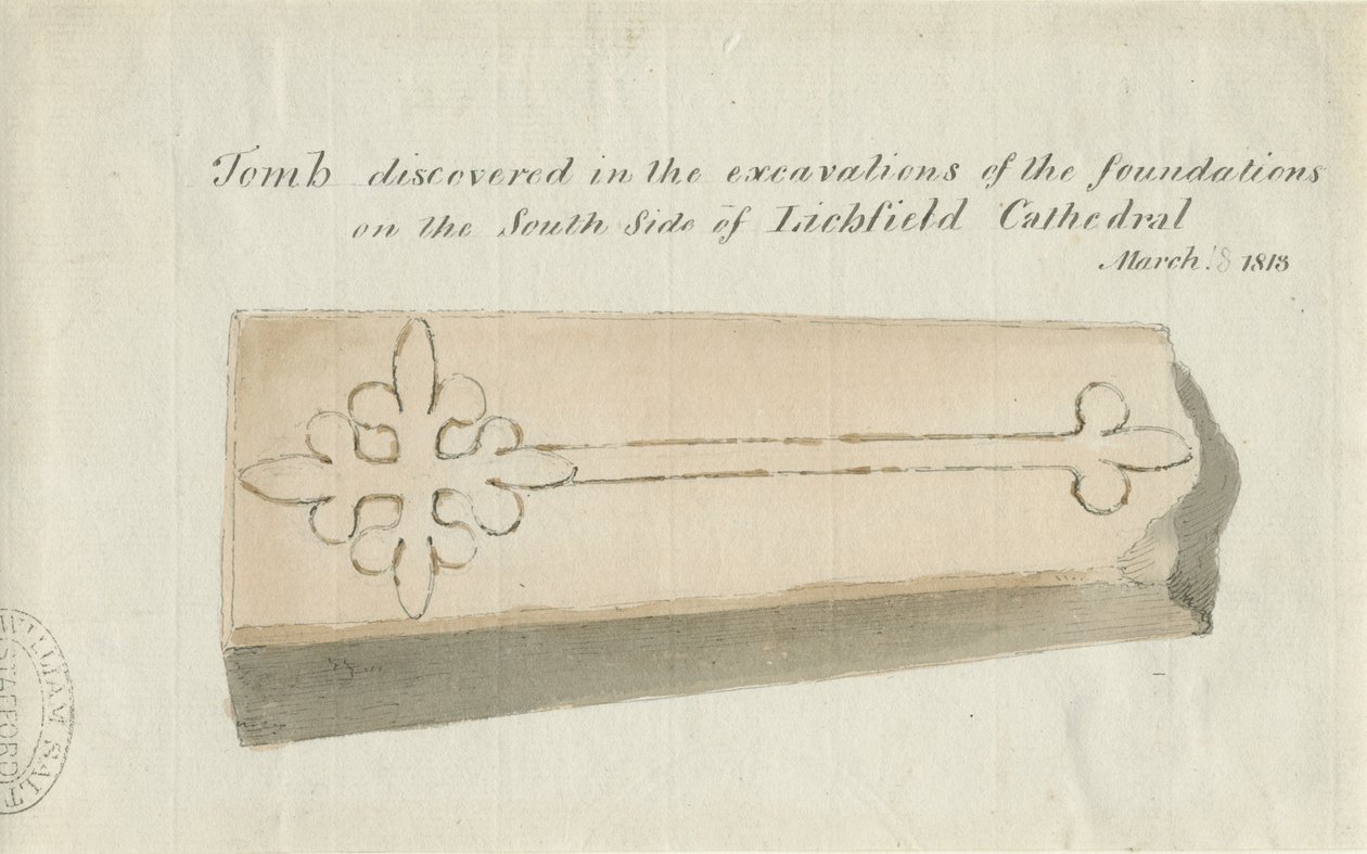 Lichfield Katedrali - Mezar: sepya çizimi, [1813] (çizim) by School English