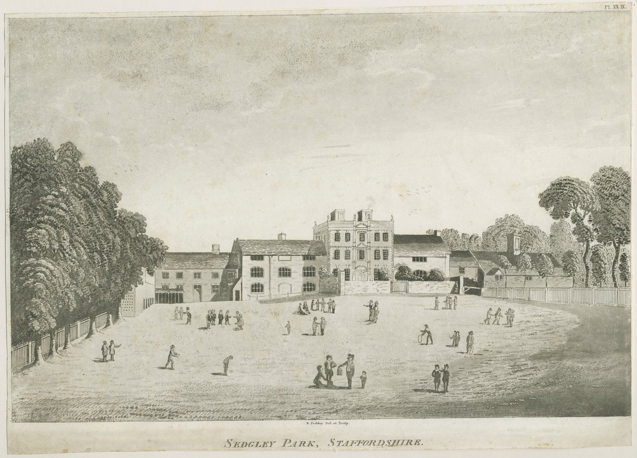 Sedgley Park Okulu: aquatint gravür, nd [c 1797] (baskı) by School English