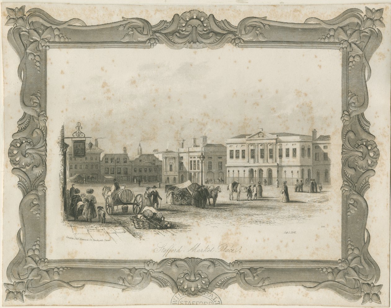 Stafford - Pazar Yeri: gravür, nd [c 1841] (baskı) by School English