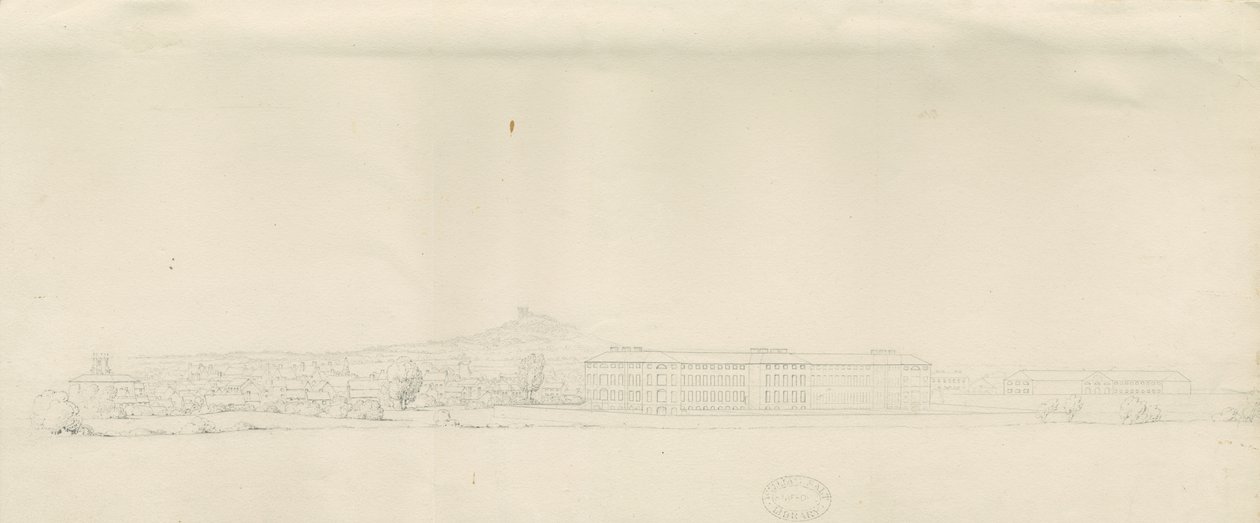 Stafford - Kasabadan Görünüm: karakalem, nd [?19th cent] (çizim) by School English