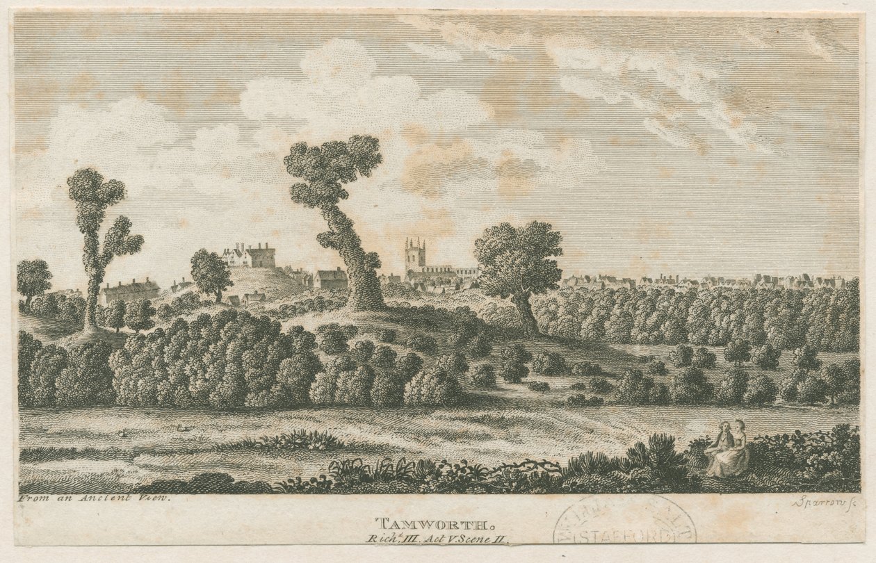 Tamworth Kalesi: gravür ve [? 19. yüzyıl] (baskı) by School English