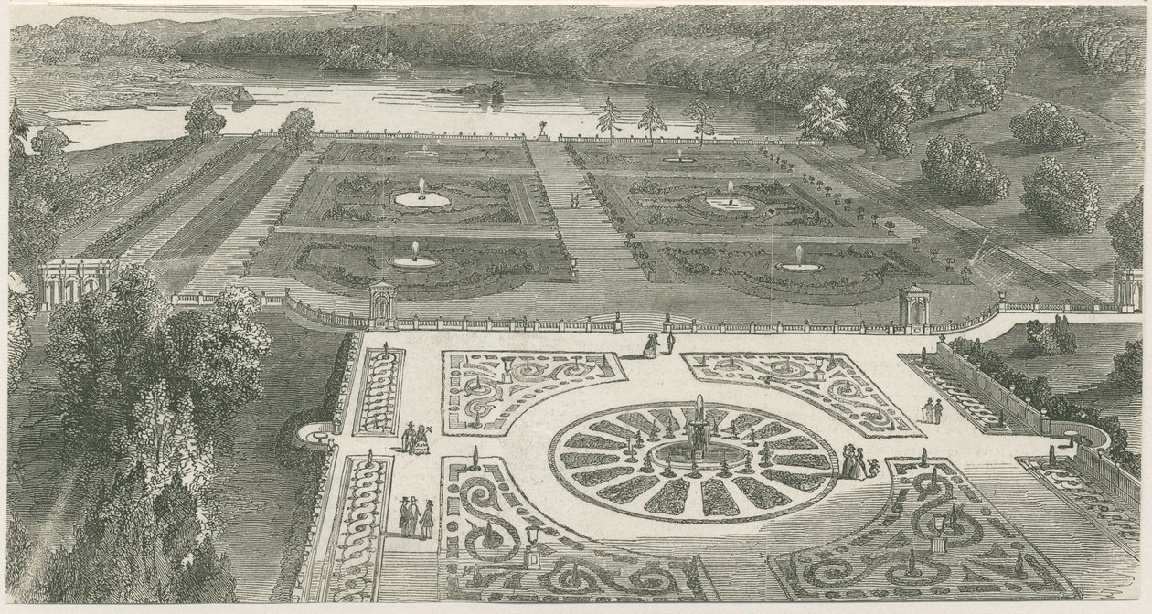 Trentham Gardens: gravür ve [?19. yüzyıl] (baskı) by School English