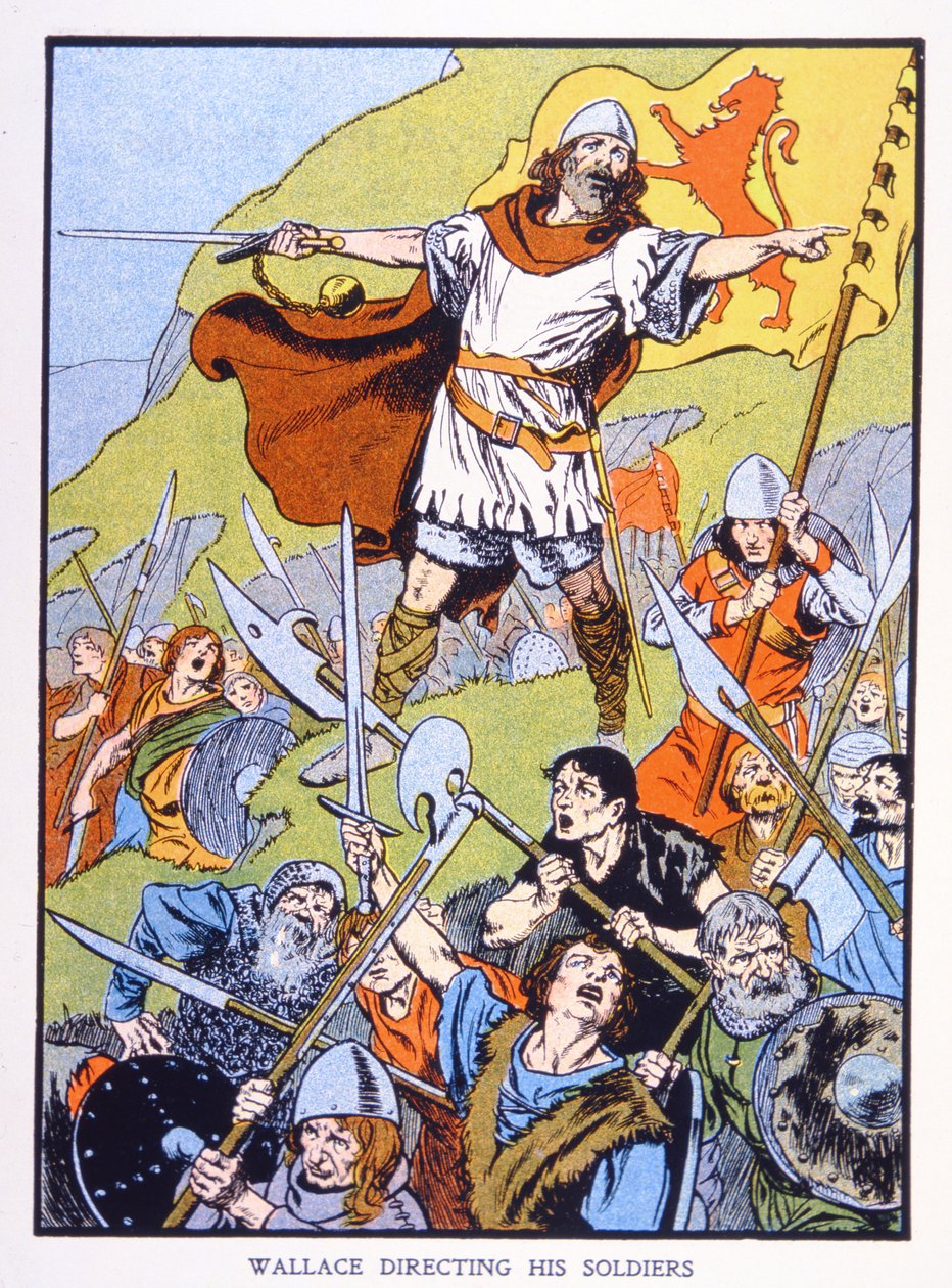 William Wallace askerlerini yönetiyor (renkli taş) by School English