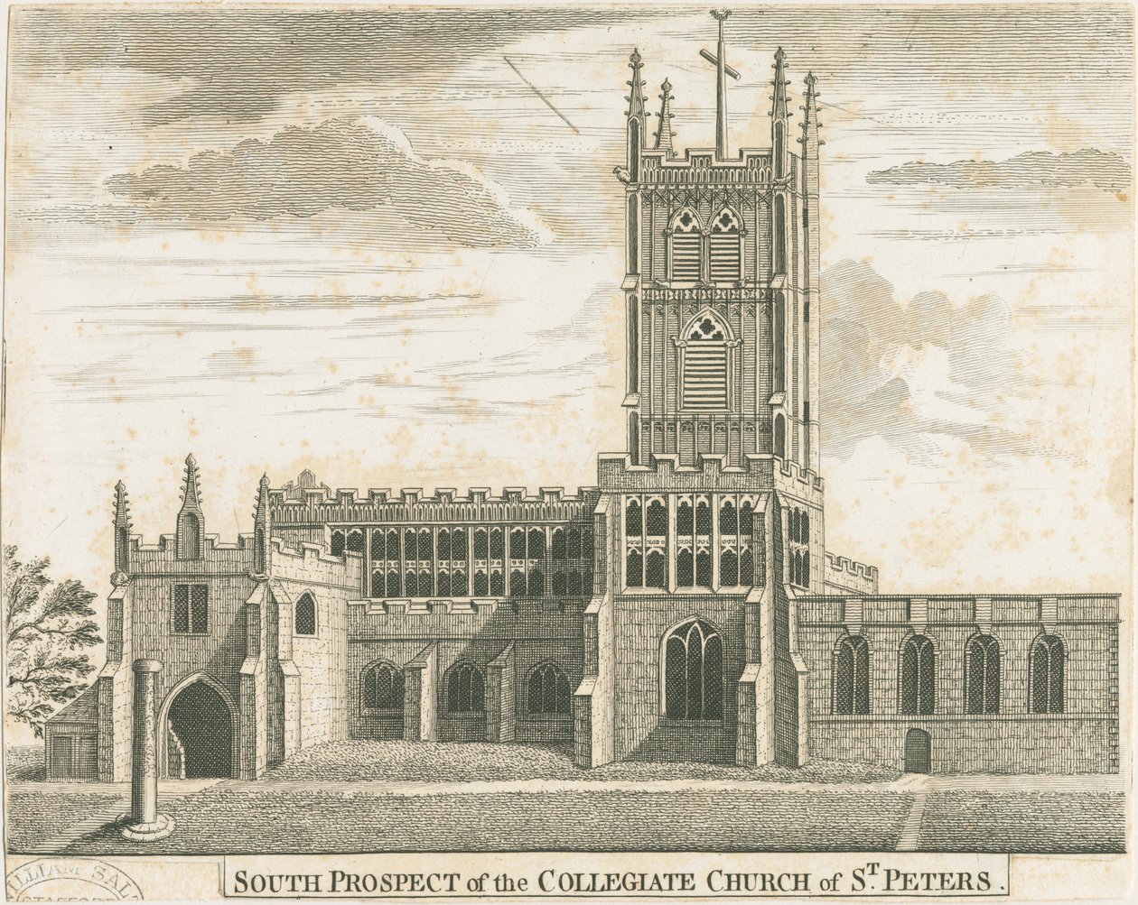 Wolverhampton - Aziz Petrus Kilisesi: bakır levha gravür, nd [c 1750] (baskı) by School English