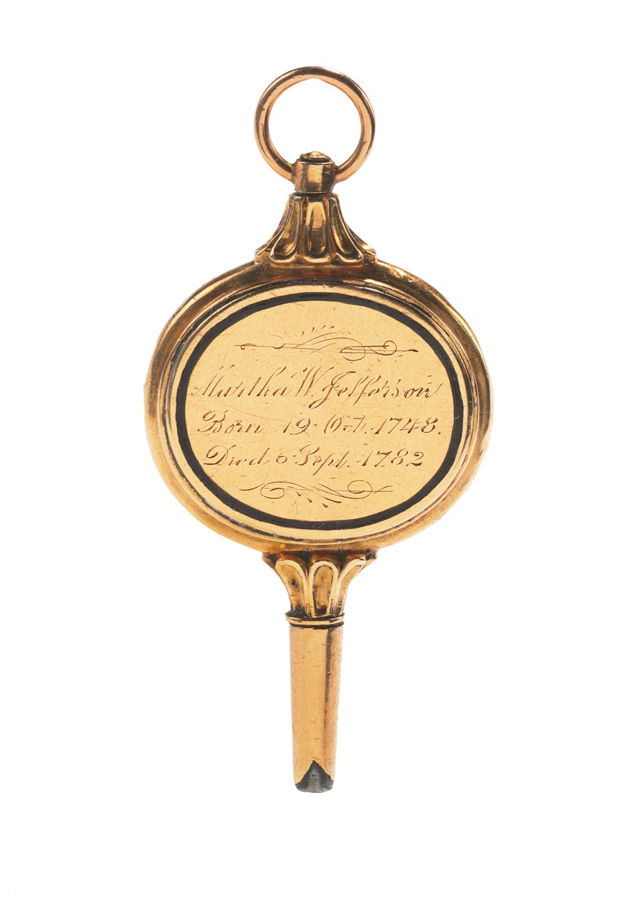 Memento mori kazınmış saat anahtarı, Martha Wayles Jefferson