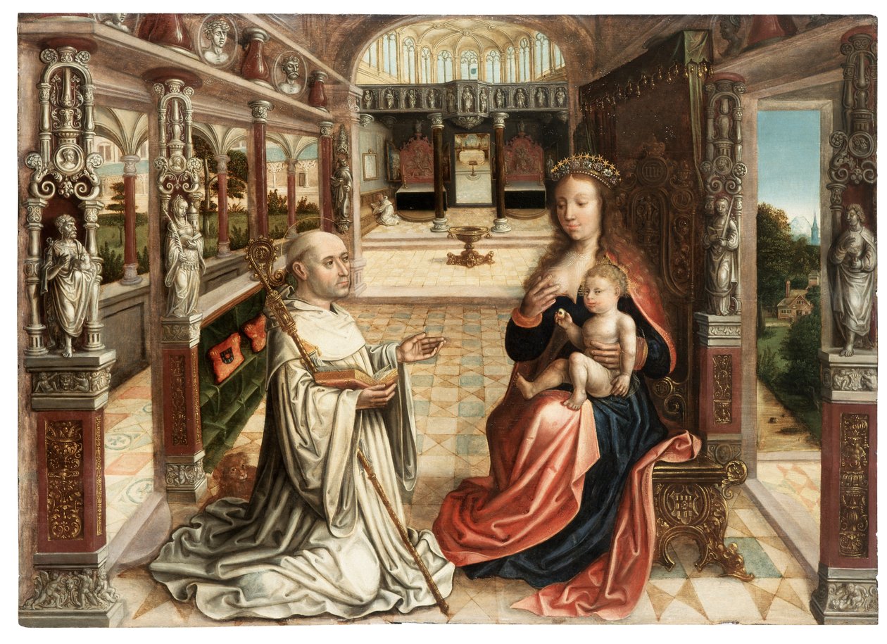 Emzirme Mucizesi (panel üzeri yağlı boya) by School Flemish