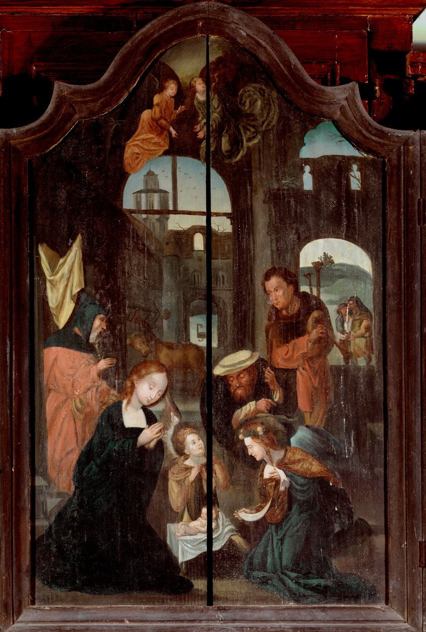 Üçlü Doğuş, Orta panel (ahşap üzerine yağlı boya) by School Flemish