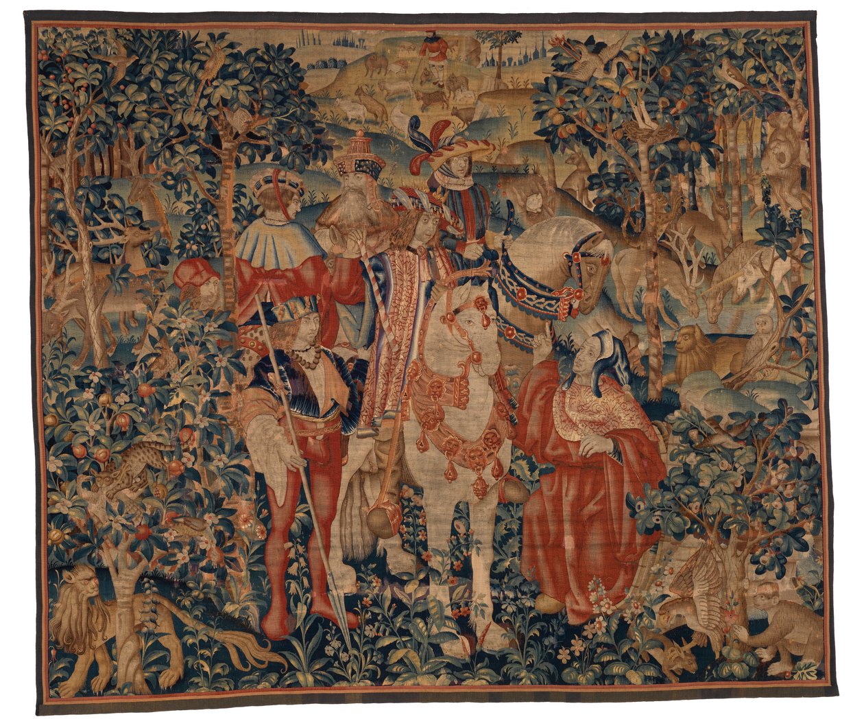 Goblen, İskender ve Diogenes, 15. yüzyılın sonu-16. yüzyılın başı (yün ve ipek) by School Franco Flemish