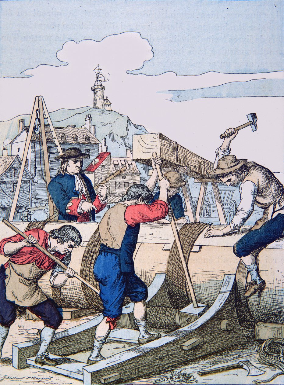 Louis zamanında bir Tersane (litho) by School French